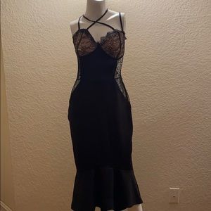 Crisscross Black Cocktail Dress